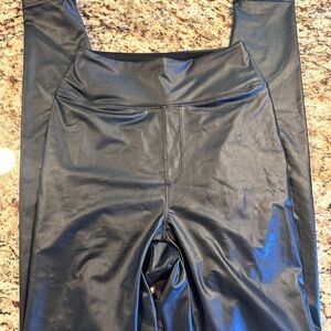 Aerie Sleek Black Faux Leather Leggings
